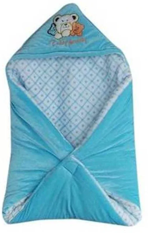 Gargshope Cartoon Crib Coral Blanket for  Mild Winter(Polyester, Blue)