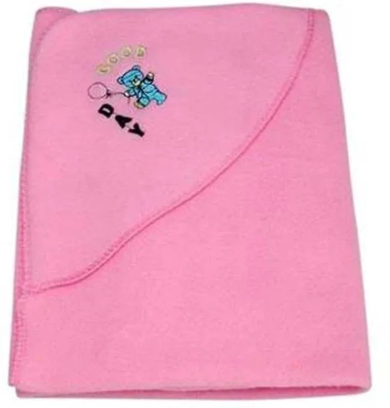 Gargshope Cartoon Crib Coral Blanket for Mild Winter(Polyester, Pink)