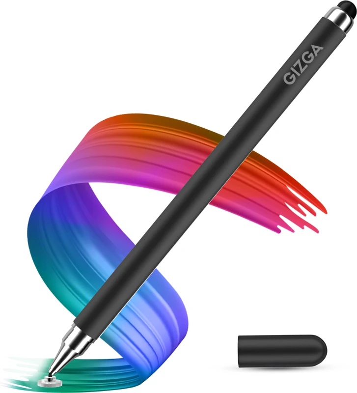 Gizga Essentials 3rd Gen Fine Tip Stylus Pen Lightweight, Magnetic Cap, for All Touchscreens Stylus(Black)