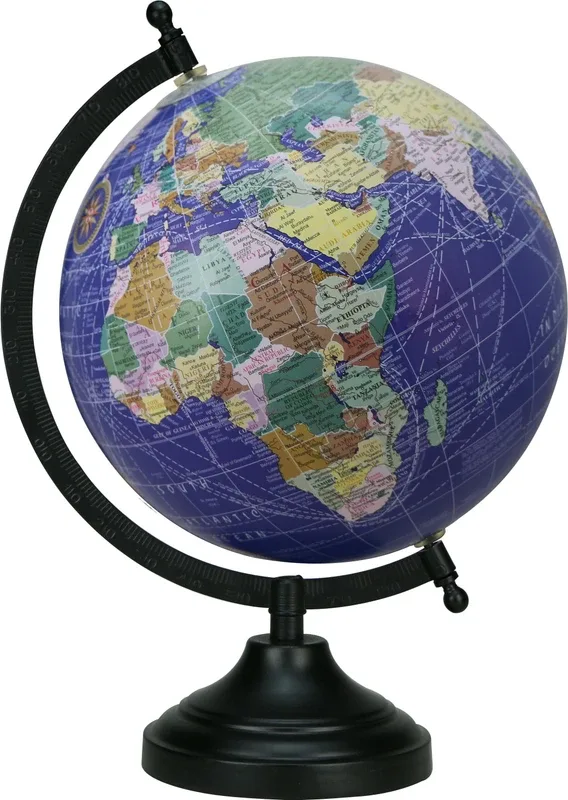 Globeskart Designer Antique Navy Blue Desk and Table Top Political World Globe(Medium Navy Blue)