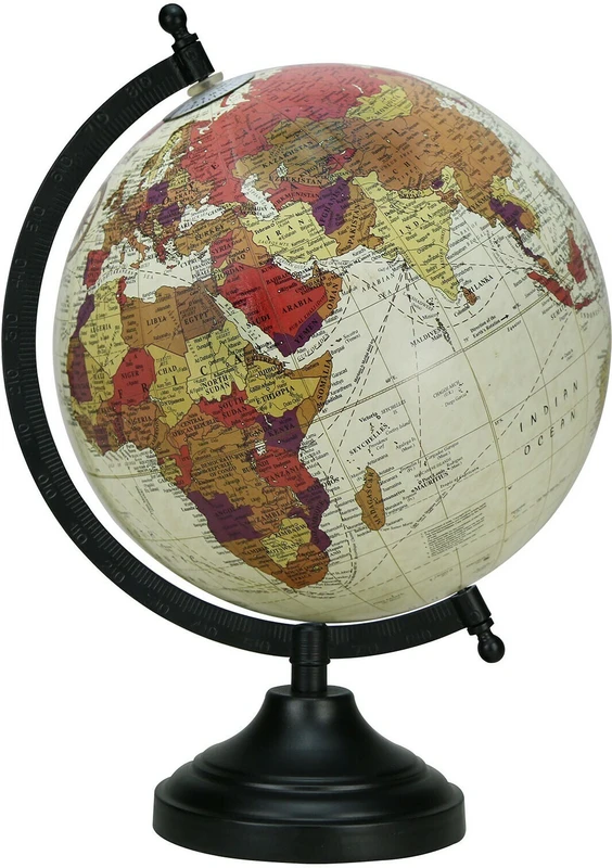 Globeskart Designer Cream Multicolour Purple Desk & Table Top Political World Globe(Medium Cream)