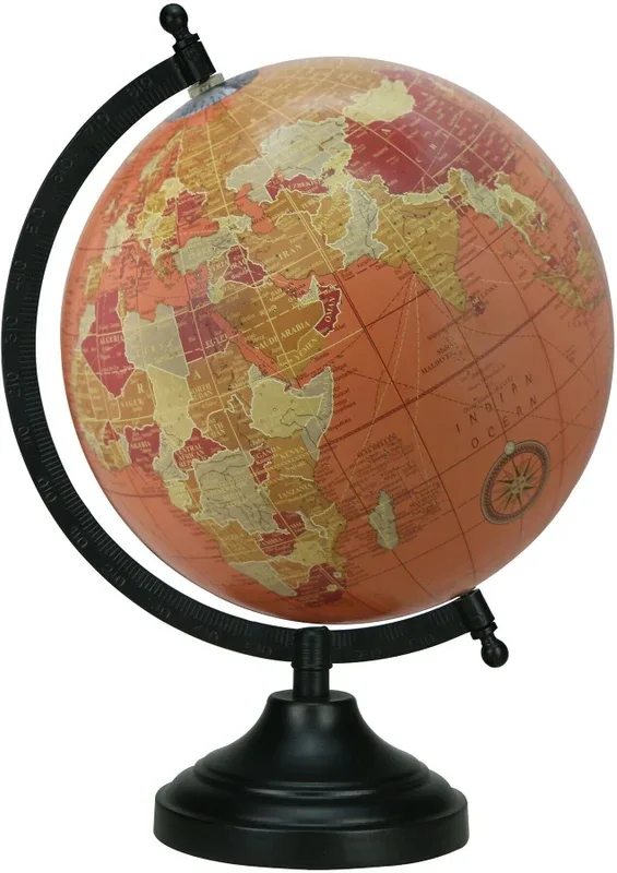 Globeskart Designer Rustic Red Multicolour Desk & Table Top Political World Globe(Medium Rustic Red)