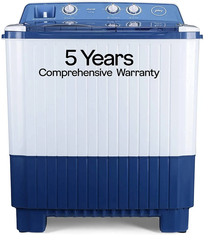 Godrej 7 kg Semi Automatic Top Load Washing Machine White, Blue(WSAXIS 70 5.0 SN2 T BL)