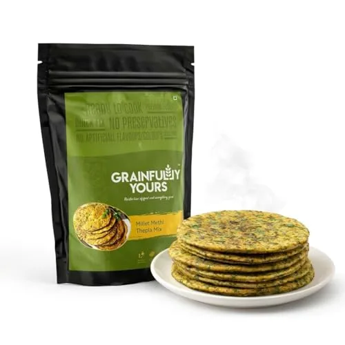 Grainfully Yours Millet Methi Thepla Ready to Cook Mix - 200gms, High Fibre Healthy Breakfast Premix, No Preservatives, Ideal for Cooking Hot Gujarati Theplas