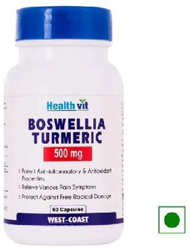 HealthVit Boswellia Turmeric 500mg Extract 60 Capsules(60 No)