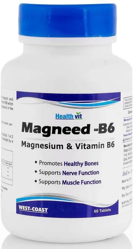 HealthVit Magneed-B6 Magnesium & Vitamin B6 60 Tablets(60 No)