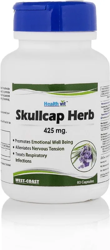 HealthVit Skullcap Herbs 425 mg For Nervous System Support 60 Capsules(60 No)