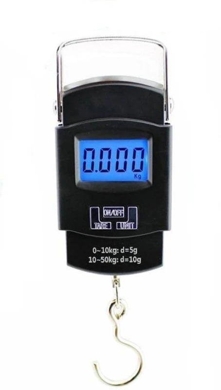 HOLME'S Fishing, Hanging, LCD Screen 110 lb/50 kg Portable Hook Luggage Weighing Scale(Black)