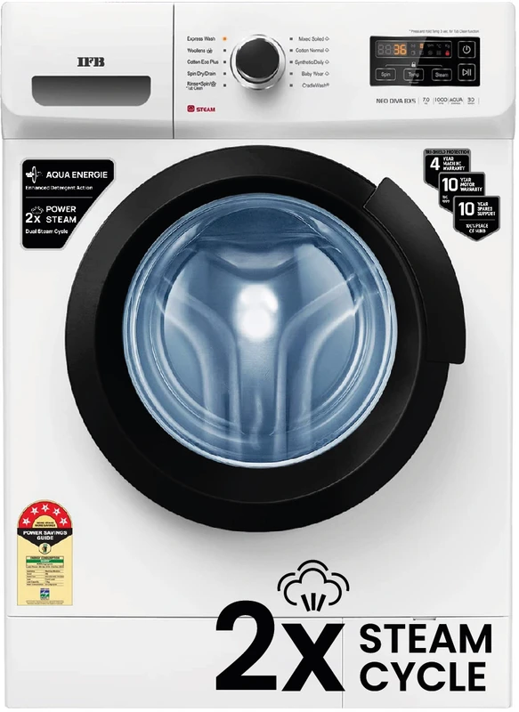 IFB 7 kg Hard Water Wash, Active Color Protection Fully Automatic Front Load Washing Machine with In-built Heater White(NEO DIVA BXS 7010)