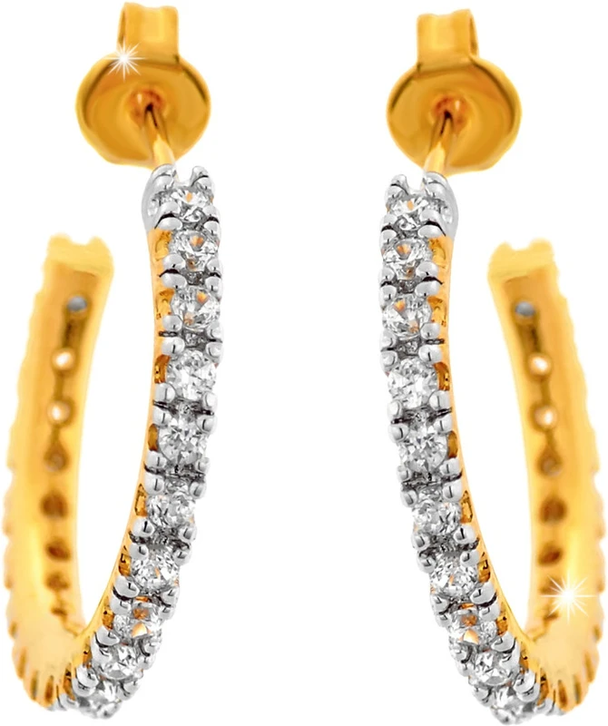 ilina Cubic Zirconia Alloy Hoop Earring