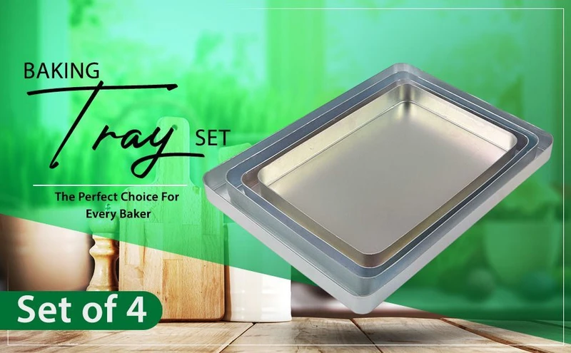 JAYCO Aluminium Patti Trays / Baking Pans - Set of 4 pieces Baking Pan(Pack of 4, Microwave Safe)
