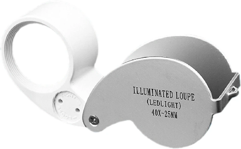 JM Led Light Magnifying Glass 40x25MM Magnifier(White)