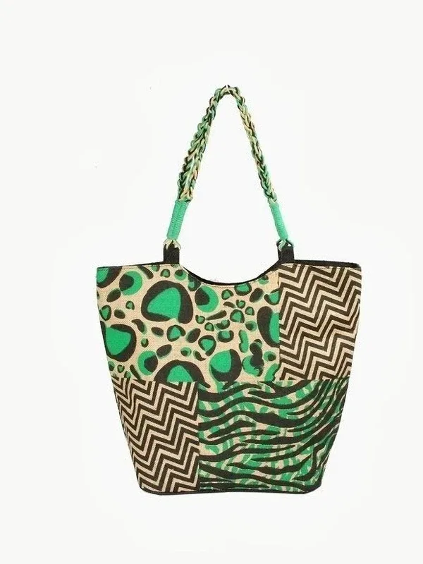 Jute Tree Women Green Hand-held Bag