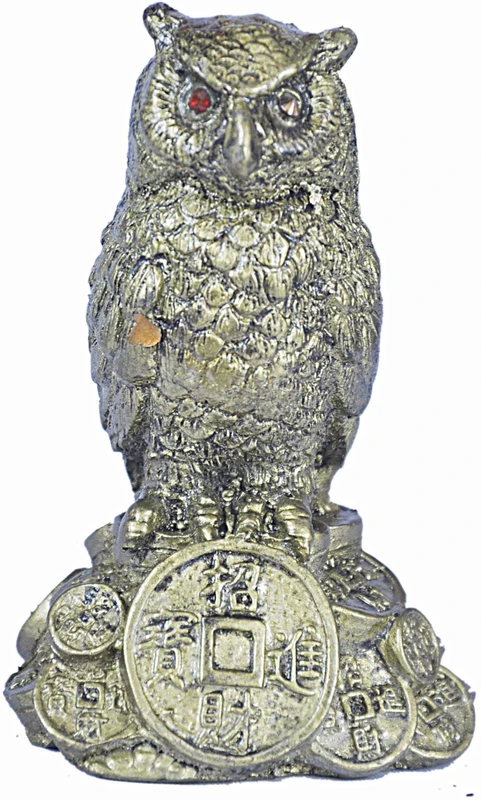 jy Owl (Ullu) Decorative Showpiece  -  6 cm(Plastic, Light Green)