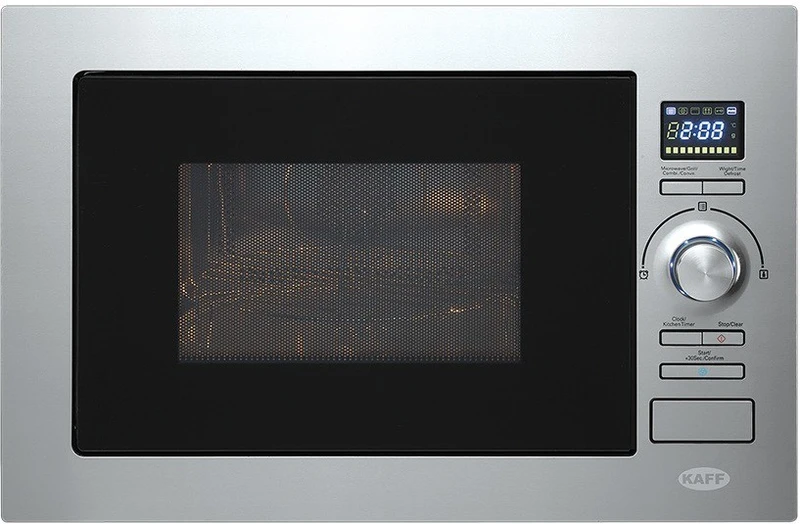 Kaff 28 L Built-in Oven with Black Reflective Glass Fascia, Multi-Functional with Light, Rotisserie, Fan & Grill, Child Lock, Memory Function and Full Touch Controls Convection & Grill Microwave Oven(KB4A, Silver, Black)