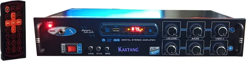 KAXTANG 3055 DJ remix Transistor Amplifier 5000 W AV Power Amplifier (Black) Bluetooth Full Black Digital Stereo Amplifier BT/ USB 5000 W AV Power Amplifier (Black) 5000 W AV Power