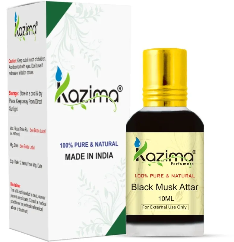 Kazima Black Musk Perfume For Unisex - Pure Natural (Non-Alcoholic) Floral Attar(Musk)