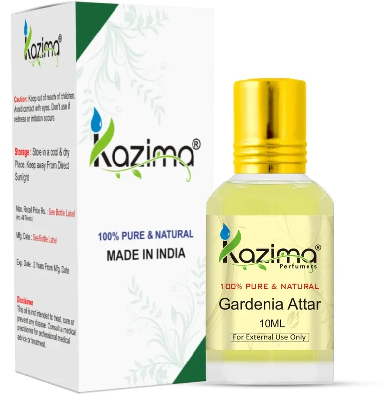 Kazima Gardenia Perfume - Pure Natural (Non-Alcoholic) Floral Attar(Floral)