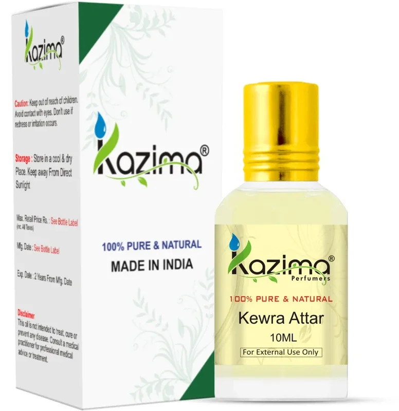 Kazima Kewra Perfume For Unisex - Pure Natural (Non-Alcoholic) Floral Attar(Kewda)