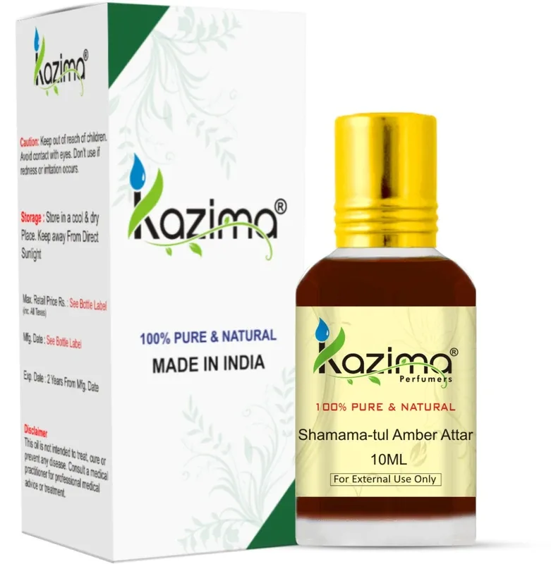 Kazima Shamama-tul Amber Perfume For Unisex - Pure Natural (Non-Alcoholic) Floral Attar(Shamana)