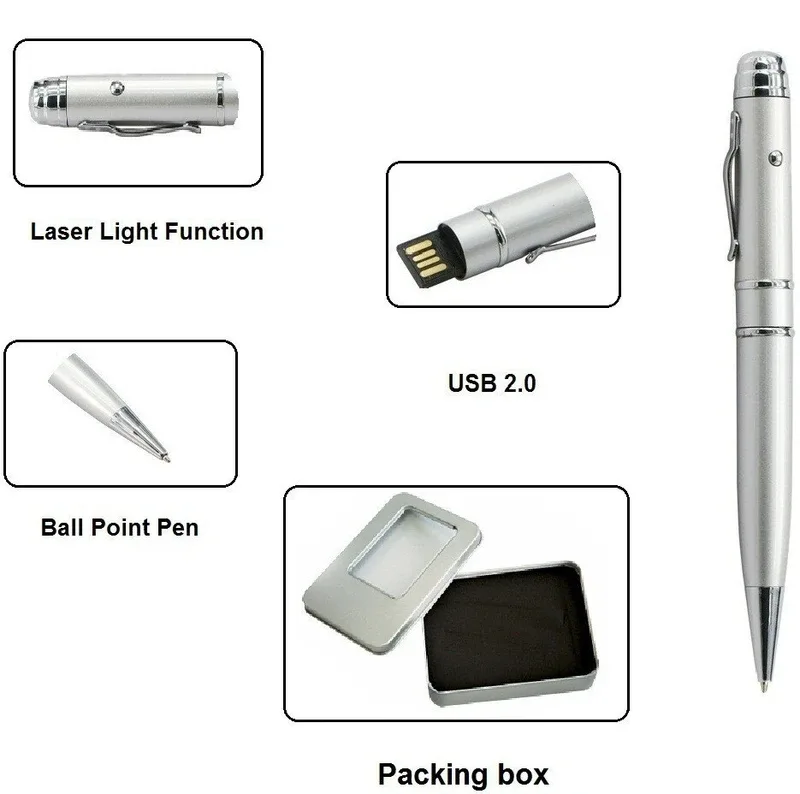 KBR PRODUCT 1+1 Combo Multi Use Ball Pen with laser light & USB Drive 32 GB Pen Drive Compatible with Gaming Console, Desktop Computer, Mobile, Audio Player, Laptop USB 2.0 Metal C