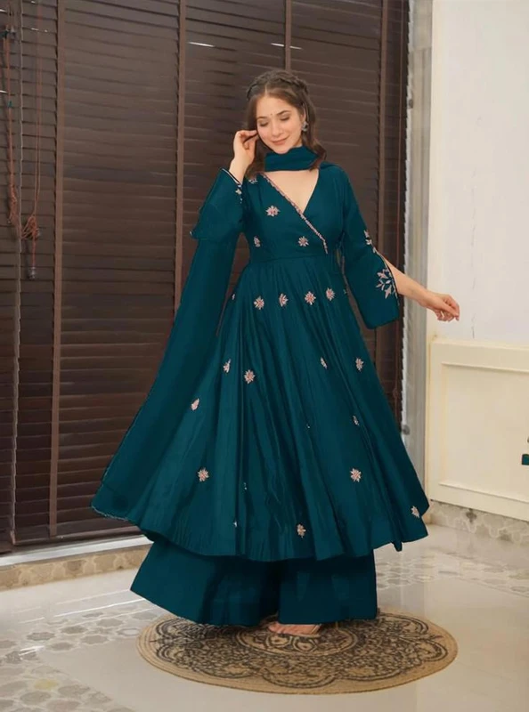 Kiya Enterprises Women Palazzo Dupatta Set