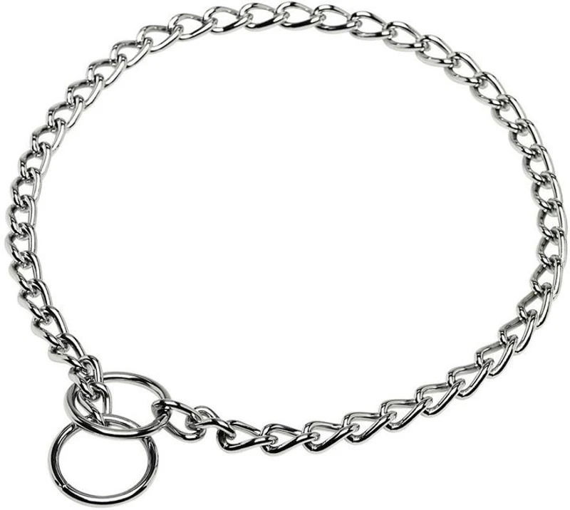 kristal Jumbo Dog Dog Collar & Chain(Large, Silver)