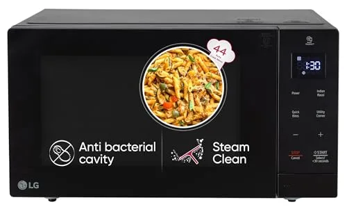 LG 30 L Solo Microwave Oven with Glass Door (MS3032BK, Black, 44 Auto Cook Menu, Steam Clean, Anti-bacterial cavity & i-wave technology)