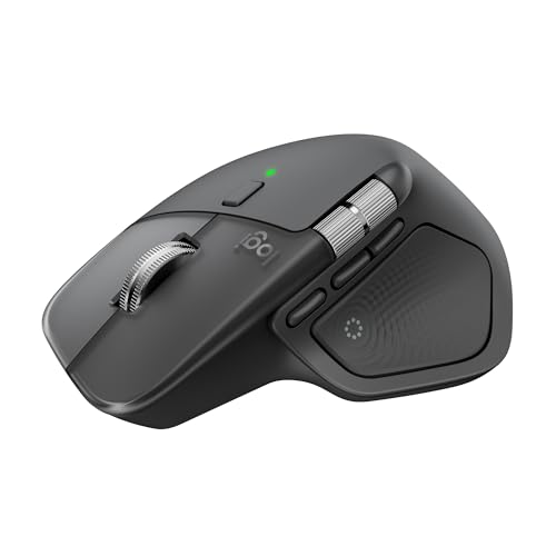 Brand: Logitech Logitech MX Master 4, Ergonomic Wireless Mouse with Advanced Performance Haptic Feedback, Ultra-Fast Scrolling, USB-C Charging, Bluetooth, Windows, MacOS - Graphite