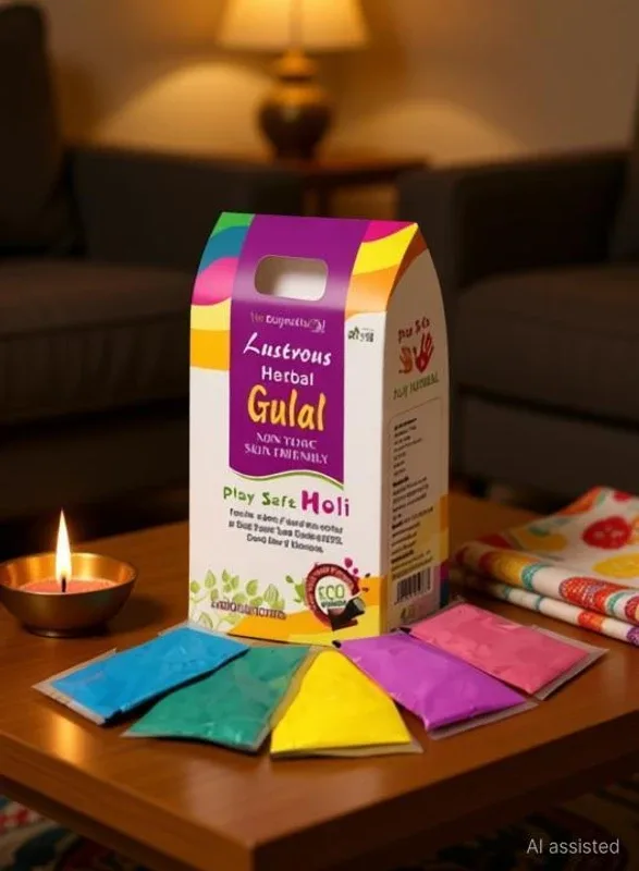 lustrous Holi Color Powder Pack of 1(Yellow, Pink, Orange, Purple, Green, 500 g)