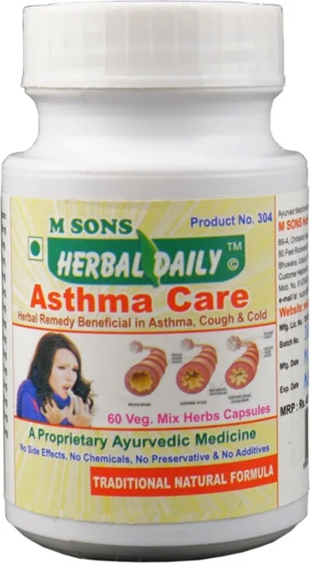 M SONS Herbal daily Asthma Care (60 Veg. Mix Herbs Capsules)(0.052 kg)