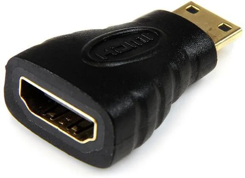 microware HDMI Cable 0.03 m Gold Mini Male to Female HDMI Adapter (Black)(Compatible with Desktop, Laptop, Black, NA)