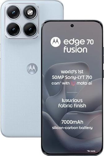 Visit the Motorola Store Motorola Edge 70 Fusion (Pantone Country Air, 8GB RAM, 128GB Storage) | 6.78" 1.5K 144Hz AMOLED Display | Snapdragon 7s Gen 4 | 50MP Sony LYTIA 710 OIS | 3