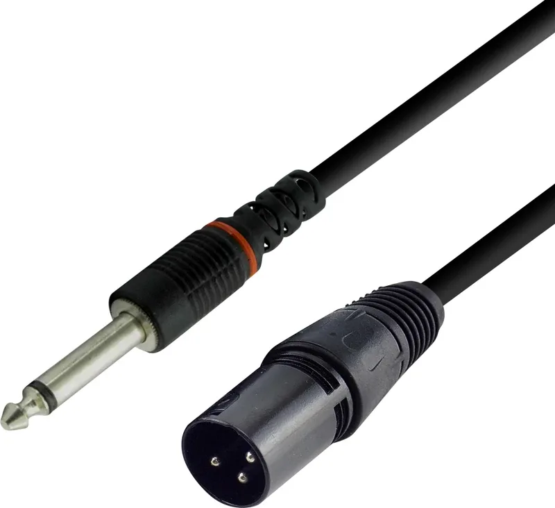 MX XLR 3 PIN MIC MALE TO P-38 MONO MALE CORD - 5 MTR Cable(Black, Silver)