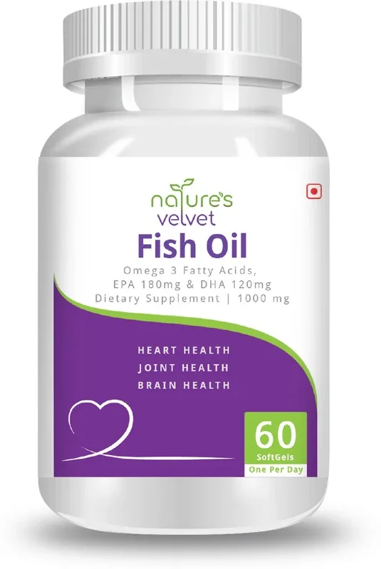 Natures Velvet Lifecare Fish Oil Omega 3, 60 Softgels, 1000mg, Most Potent with More Omega 3 Content(60)