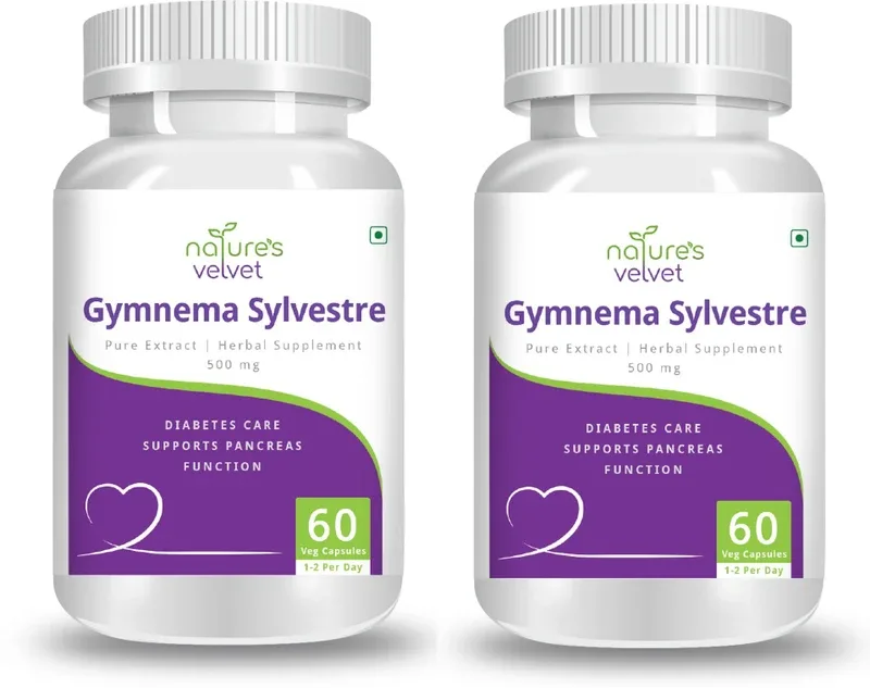 Natures Velvet Lifecare Gymnema Sylvestre Pure Extract 500 mg, 60 Veggie Capsules - Pack of 2(2 x 60 No)
