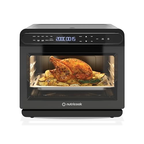 Nutricook Steami X 24L Black (Steam + Air Fryer Oven) with 10-in-1 functions like Steam Cook, Steam Roast, Air Fry, Bake, Sterilize & more. Steam + Convection technology, 2200W power, 2-year warranty