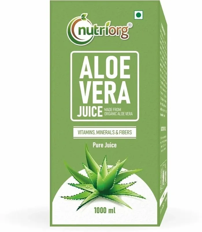 Nutriorg Aloevera Juice with Pulp | 100% Natural for Immunity, Digestion & Glowing Skin(1000 ml)
