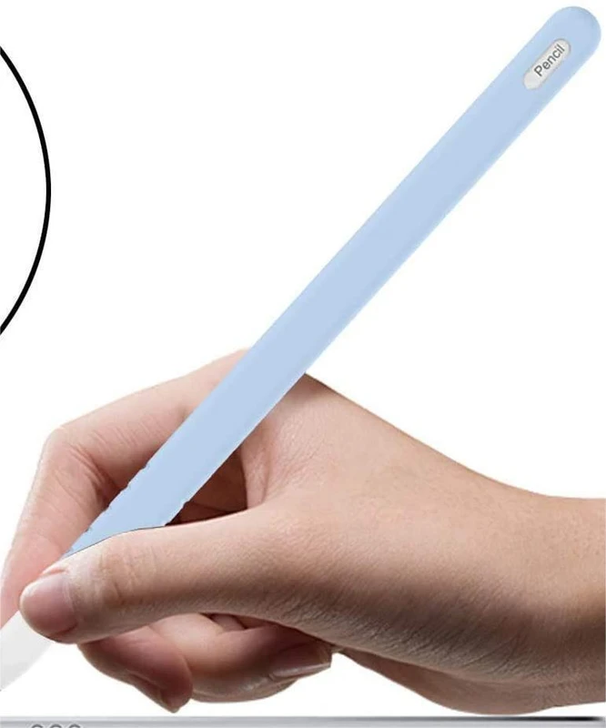 OJOS Silicone Case Compatible Apple Pencil 2nd Generation Holder Sleeve Cover Skin with Protective Nib Cover, Blue Stylus(Blue)