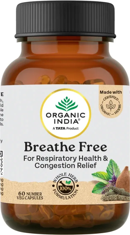 ORGANIC INDIA Breathe Free 60 Capsules Bottle(100 g)