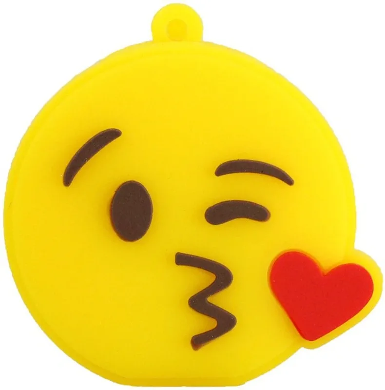 PANKREETI 494 Emoji Kiss 16 GB Pen Drive Compatible with Netbook, Gaming Console, Desktop Computer, Television, Audio Player, Laptop USB 2.0 Rubber Case(Yellow)