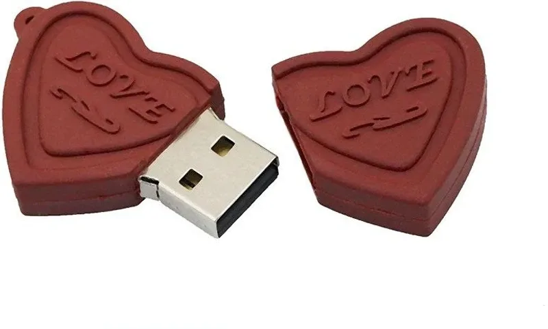 PANKREETI PKT475 Chocolate Love Heart 32 GB Pen Drive Compatible with Gaming Console, Desktop Computer, Television, Audio Player, Laptop USB 2.0 Rubber Case(Brown)