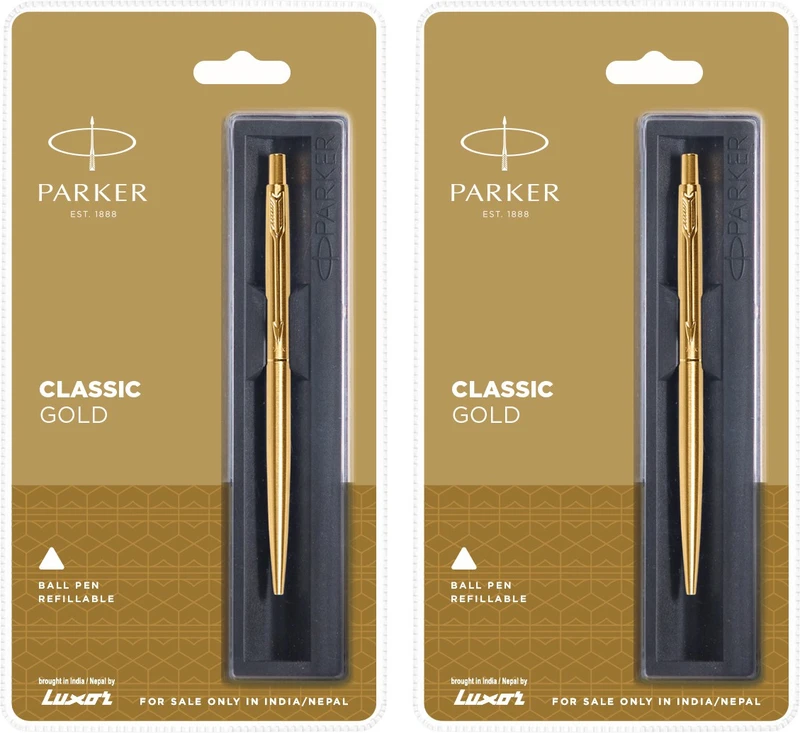 PARKER Classic Gold GT Ball Pen(Pack of 2, Ink Color - Blue)