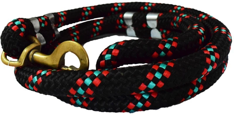 Pawzone Stylish Nylon Black Rope Dog Cord Training Leash with Strong Hook 140 cm Dog Cord Leash(Black)