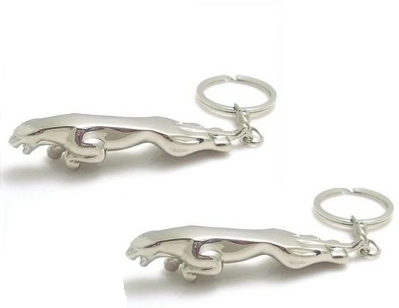 Phoenix 2 Pcs Jaguar Metal Key Chain(Silver)