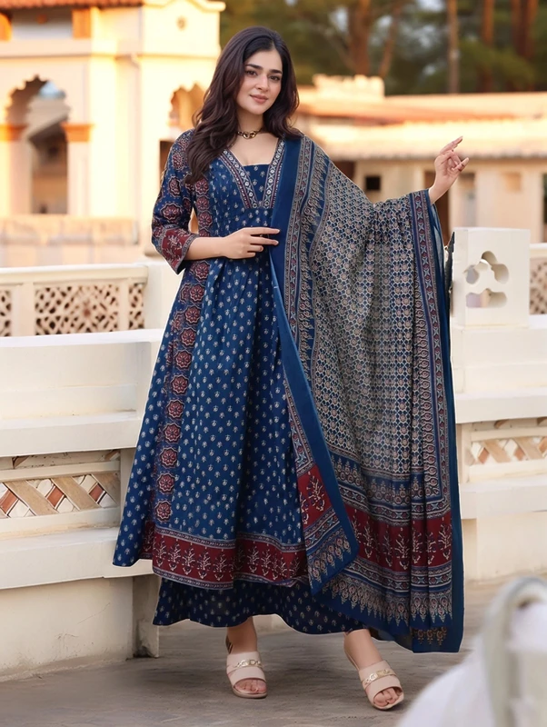 PINKLABEL Women Kurta Palazzo Dupatta Set