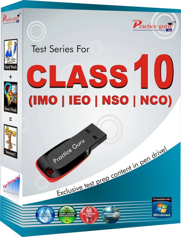 Practice guru Class 10 - Combo Pack (IMO / NSO / IEO / NCO)(Pen Drive)