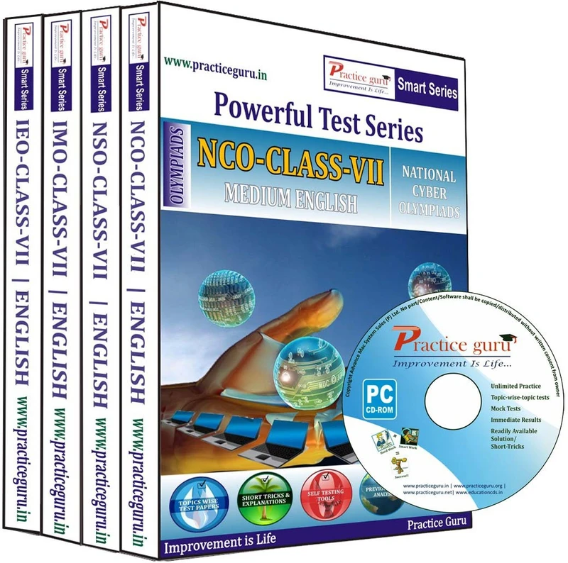 Practice guru Class 7 - Combo Pack (IMO / NSO / IEO / NCO)