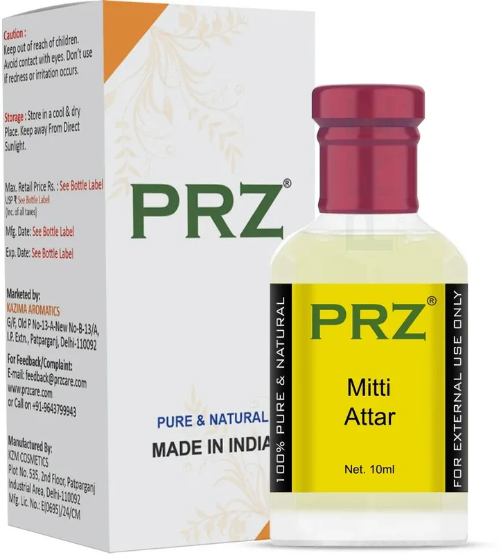 PRZ Mitti Attar Roll-on For Unisex (10 ML) - Pure Natural Premium Quality Perfume (Non-Alcoholic) Floral Attar(Mitti)