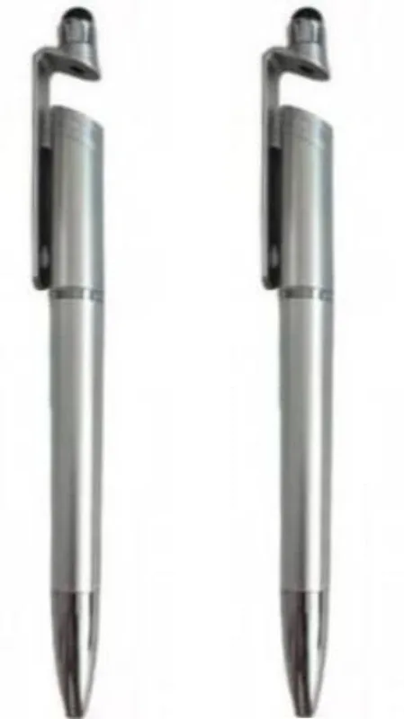 RANJU CREATION Best Quality Set of 2 3 in 1 Multifunction Pen Use as a Mobile Stand, Screen Touch Stick Stylus and a Ball Stylus(Silver)